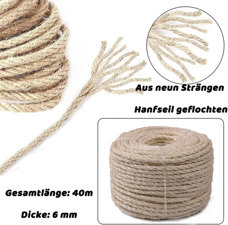 Erős Sisal Kaparókötél Macskáknak - 6mm x 15m