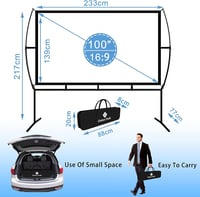 Mobil vetítővászon 150" (339x270 cm) – 16:9 házimozi és kültéri projektor vászon, könnyű összeszerelés 4