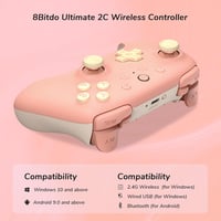 8bitdo Ultimate 2C Vezeték Nélküli Kontroller PC és Android Eszközökhöz - Hall-Effekt Joystick, 1000 Hz Válaszidő, Programozható Gombok, Tur 5