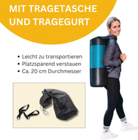 Muawo Prémium Fitness Matrac - Extra Vastag (1,5 cm) és Hosszú (190 cm) Csúszásmentes Jóga és Tornaszőnyeg, Sötétkék, NBR Habból,  2