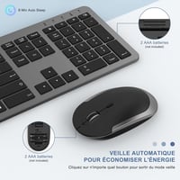 Seenda Vezeték Nélküli Billentyűzet és Egér Szett - Újratölthető, Ultravékony, Csendes, Szilikon Védővel - PC/Laptop/Smart TV - AZERTY 5