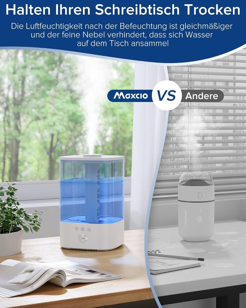 Maxcio 3,5L-es Párásító - RGB Fény, 3 Ködmód, Időzítő, 40 Órás Üzemidő
