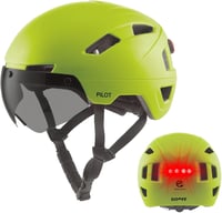 GOOFF Pilot XL méret S-Pedelec Bukósisak - NTA 8776 Tanúsított Védelem 45 km/h-ig - E-Bike Sisak Állítható Napellenzővel és LED Világítással  1