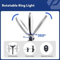 TikTok Ring Light 10" LED Gyűrűs Lámpa Állvánnyal és Távirányítóval 3