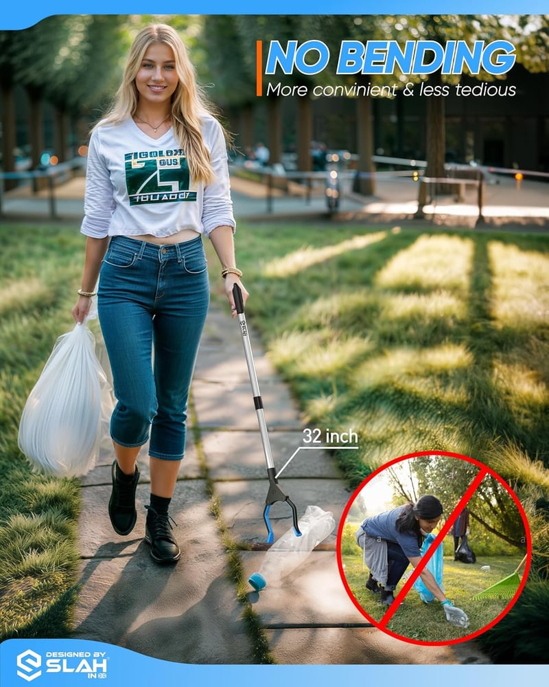 Forgatható alumínium szemétszedő csipesz 81 cm, időseknek és mozgáskorlátozottaknak