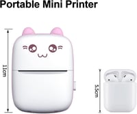PNGOS Rózsaszín Mini Bluetooth Hőnyomtató - Hordozható Tintamentes Matrica és Fotónyomtató 4