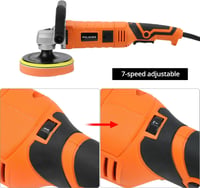 QWORK 1200W Autópolírozó Gép Szett - Változtatható Sebesség 500-3000 RPM, Polírozó Korongokkal, Autó, Motor, Bútor Polírozásához 4