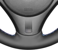 Husă volan MEWANT din piele ecologică neagră/velur, antiderapantă, personalizabilă, pentru modelele BMW E90 320i 325i 330i 335i E87 120i 130i 120d 2