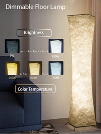 Amdelne RGB Állólámpa - Tyvek Anyagú Okos Lámpa Távirányítóval és App Vezérléssel, Zenére Szinkronizálható, Színváltós, Időzíthető, 18W, 180 3