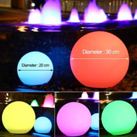 Aimosen RGB LED 30 cm Napelemes Kerti Gömblámpa - IP66 Vízálló, 16 Színű, Távirányítós, 1200 mAh Type-C Tölthető Kültéri Világítás Pázsitra, 5