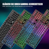 RedThunder K10 Vezeték Nélküli Gamer Billentyűzet és Egér Szett, QWERTZ Német Kiosztás, 3000 mAh Akkumulátor, 3200 DPI, RGB Háttérvilágítás - black 4