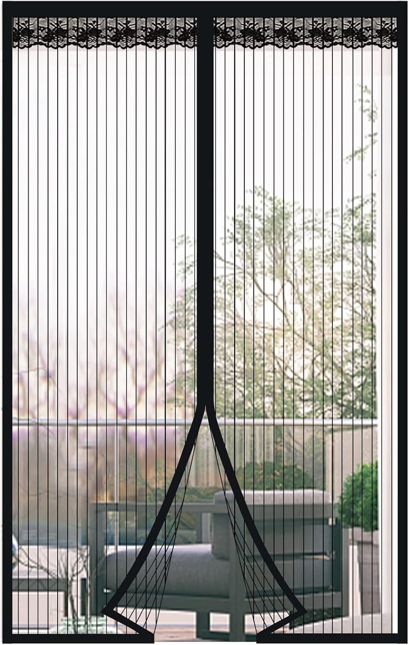 DIKER Mágneses Szúnyogháló Ajtó 100x230cm Fekete Rovarháló Fúrás Nélkül - 100 x 230 cm, Black