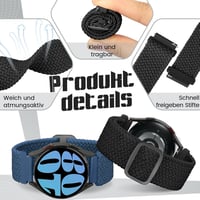 Samsung Galaxy Watch és Garmin órákhoz 20mm-es fonott nylon sportszíj 3