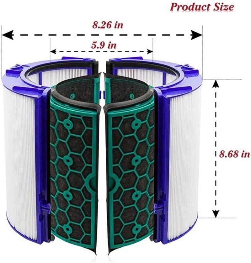 BATTOOL HEPA Szűrő Dyson Pure Cool TP04 TP05 HP04 HP05 DP04 Légtisztítókhoz - Kompatibilis Csereszűrő Dyson Tisztító Ventilátorokhoz