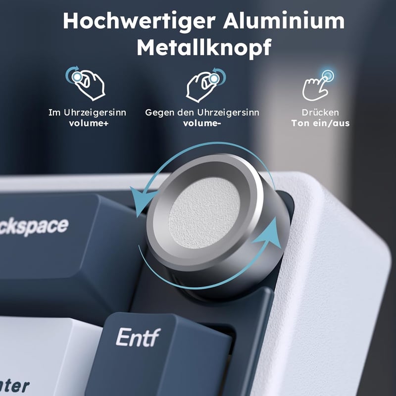 RK ROYAL KLUDGE R65 Mechanikus Billentyűzet Cream Switch - Vezeték Nélküli Bluetooth Gamer Keyboard Kék Színben 3750 mAh Akkumulátorral