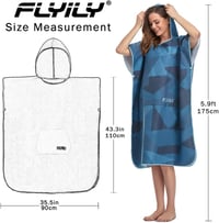 FLYILY Mikroszálas Kapucnis Poncsó Törölköző - Strandoláshoz, Úszáshoz és Átöltözéshez - Univerzális Méret Felnőtteknek 6