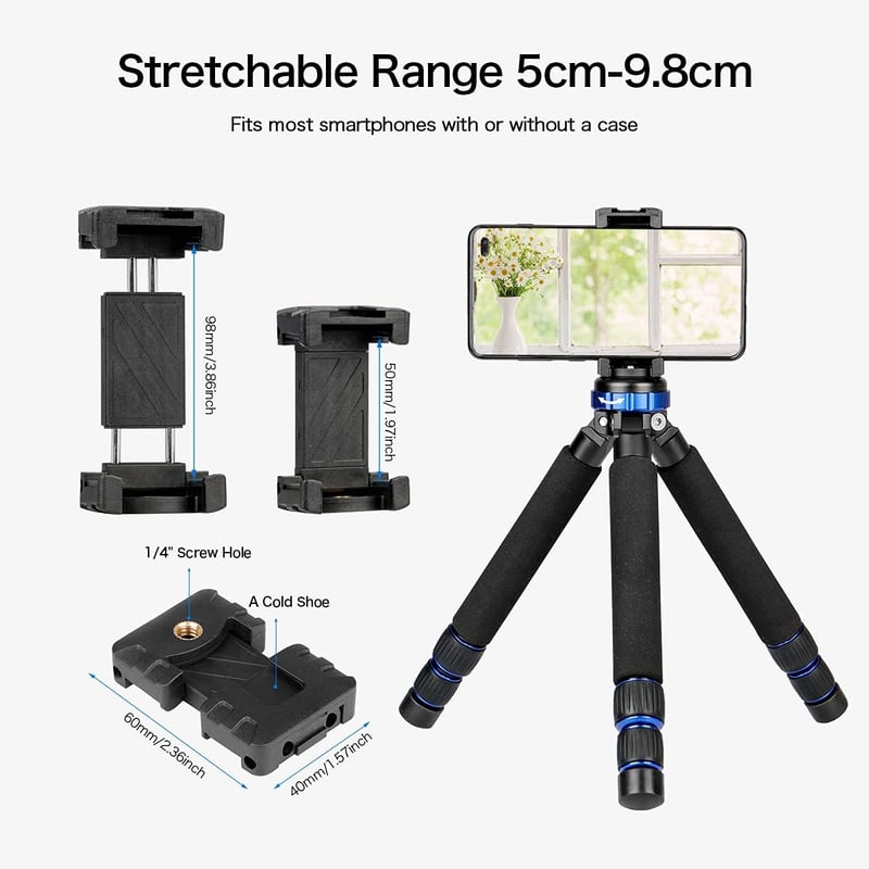 Koolehaoda MT-03 kompakt állvány DSLR-hez és telefonhoz, 10kg teherbírás