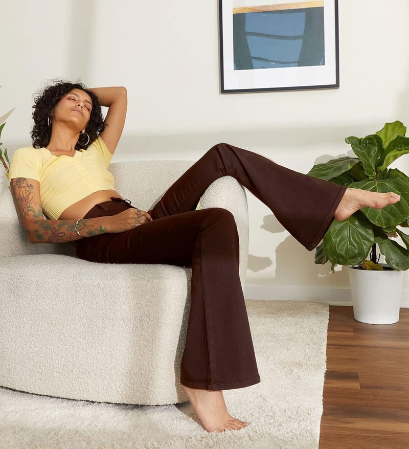 ACTINPUT Női Jóga Nadrág - Bővülő Szárú Leggings Edzéshez - Átlátszatlan Bootcut Sportnadrág Fitneszhez és Tánchoz