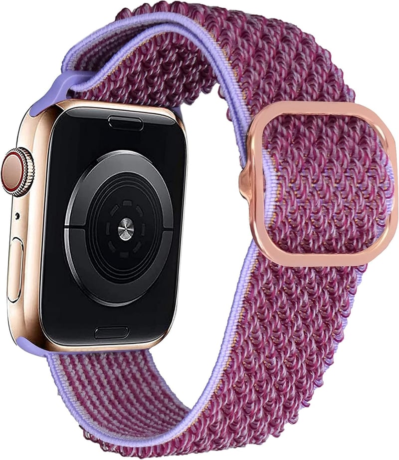 Apple Watch sportszíj 38-41mm - EWENYS lila hullámmintás, állítható nylon pánt
