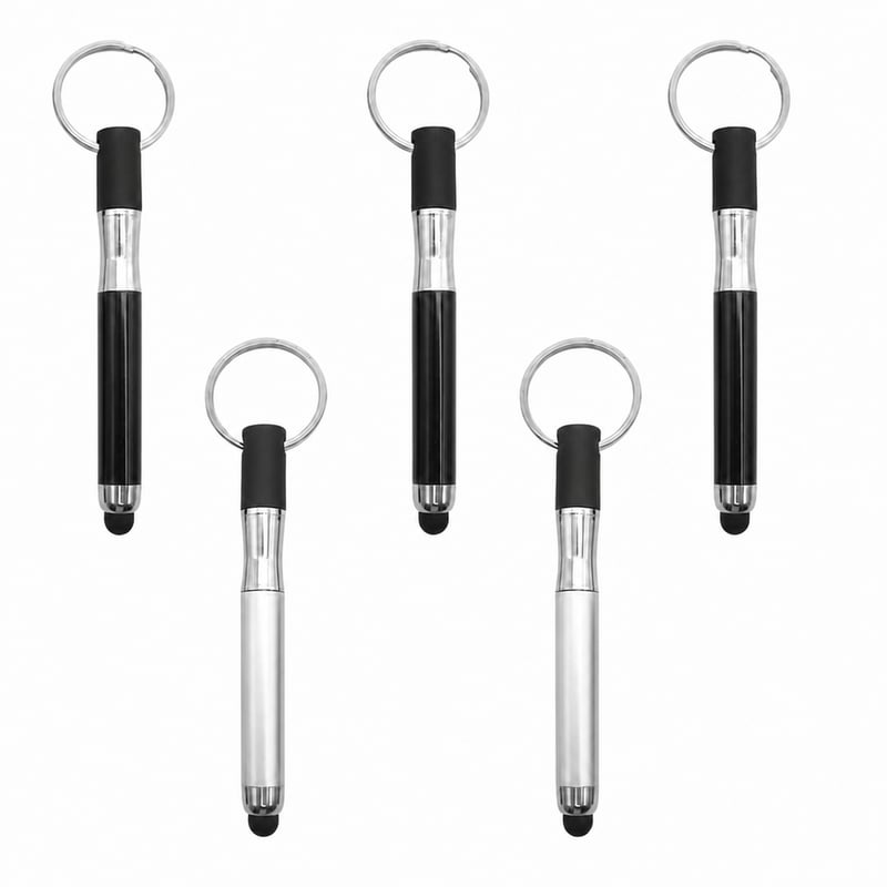 Set 6 pixuri mini tip breloc ATBUSS cu stylus capacitiv pentru ecran tactil — stoc limitat