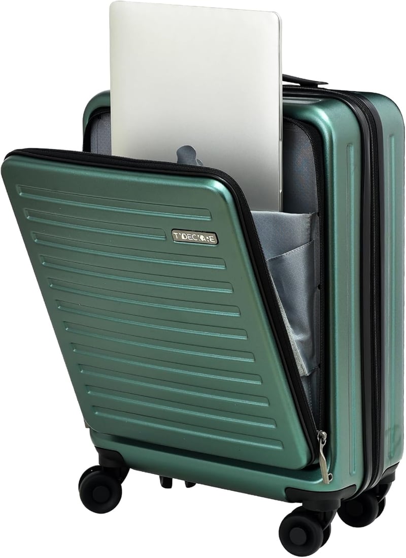TydeCkare Zöld Kemény Gurulós Bőrönd 55x40x20 cm - Ultrakönyű ABS+PC, 4 Kerék, Kombinációs Zár