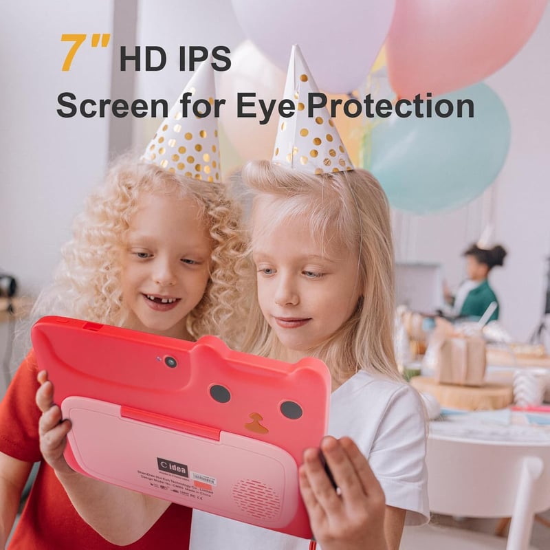 C idea Android 12.0 gyerektablet 7" HD kijelzővel, 32GB, 2-6 éveseknek (piros)