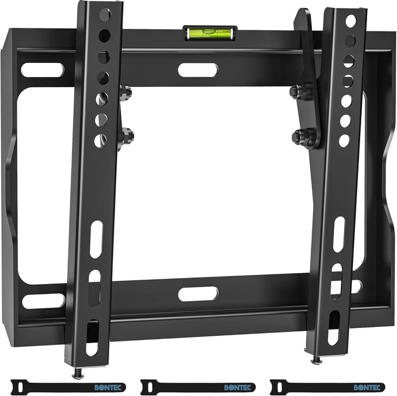 BONTEC TV Fali Tartó 17-45 Colos LED LCD OLED Képernyőkhöz, Dönthető Konzol 30 kg Teherbírással, VESA 200x200 mm, Légpárnával