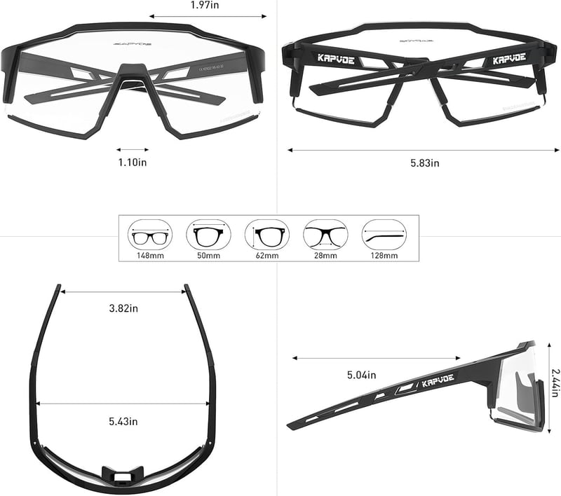 KAPVOE Fotokróm Kerékpáros Napszemüveg TR90 Kerettel Unisex