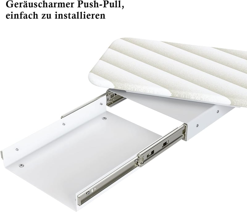 ybaymy 180° Forgatható Összecsukható Vasalódeszka - Kihúzható Fiókos Kivitel Szekrénybe, Mosókonyhába, Helytakarékos, 95x30x9 cm