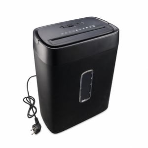 Distrugător de documente Amazon Basics cu tăiere în cruce, 12 coli, 22,7 L — defect, pentru piese: nu pornește, nu funcționează (stare: vezi a 2-a poză)