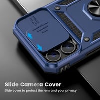 Apple iPhone 13 Pro Max Mágneses Gyűrűs Tok Kameravédővel - Sötétkék 3