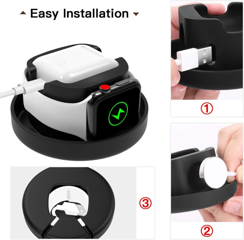 MoKo utazótáska Apple Watch és AirPods töltőállomáshoz - Space Gray