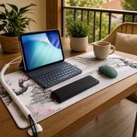 Focus uredski set: bežični miš + tipkovnica za iPad + XXL podloga + oslonac za zglob + organizator kabela 1