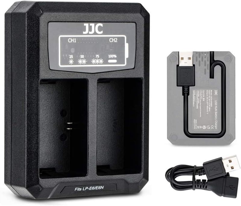 Canon LP-E6/E6N USB töltőadapter EOS R7, 5D, 6D, 7D, 90D kamerákhoz - Bontott