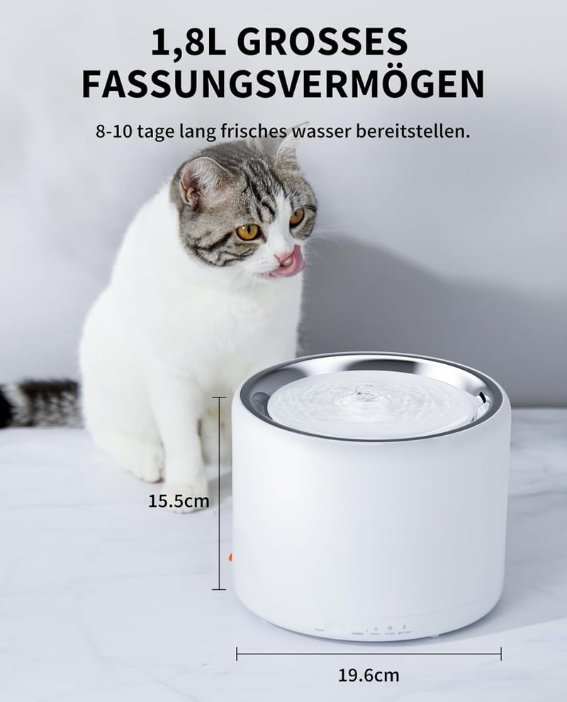 PETKIT Okos LED-es Automata Ivókút Kutyáknak és Macskáknak - Csendes Pumpa, Tartalék Akkumulátor