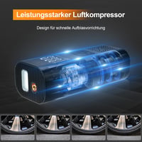 SHTALHST Elektromos Pumpa 6000 mAh Akkumulátorral - 150 PSI Kompresszor LCD Kijelzővel Kerékpárhoz, Motorhoz, Autóhoz - Zseblámpa és Powerba 8