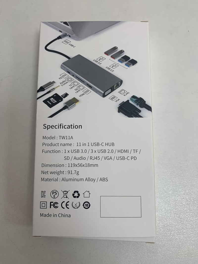 11 az 1-ben USB-C Hub MacBookhoz: 4K HDMI, VGA, Ethernet, Kártyaolvasó
