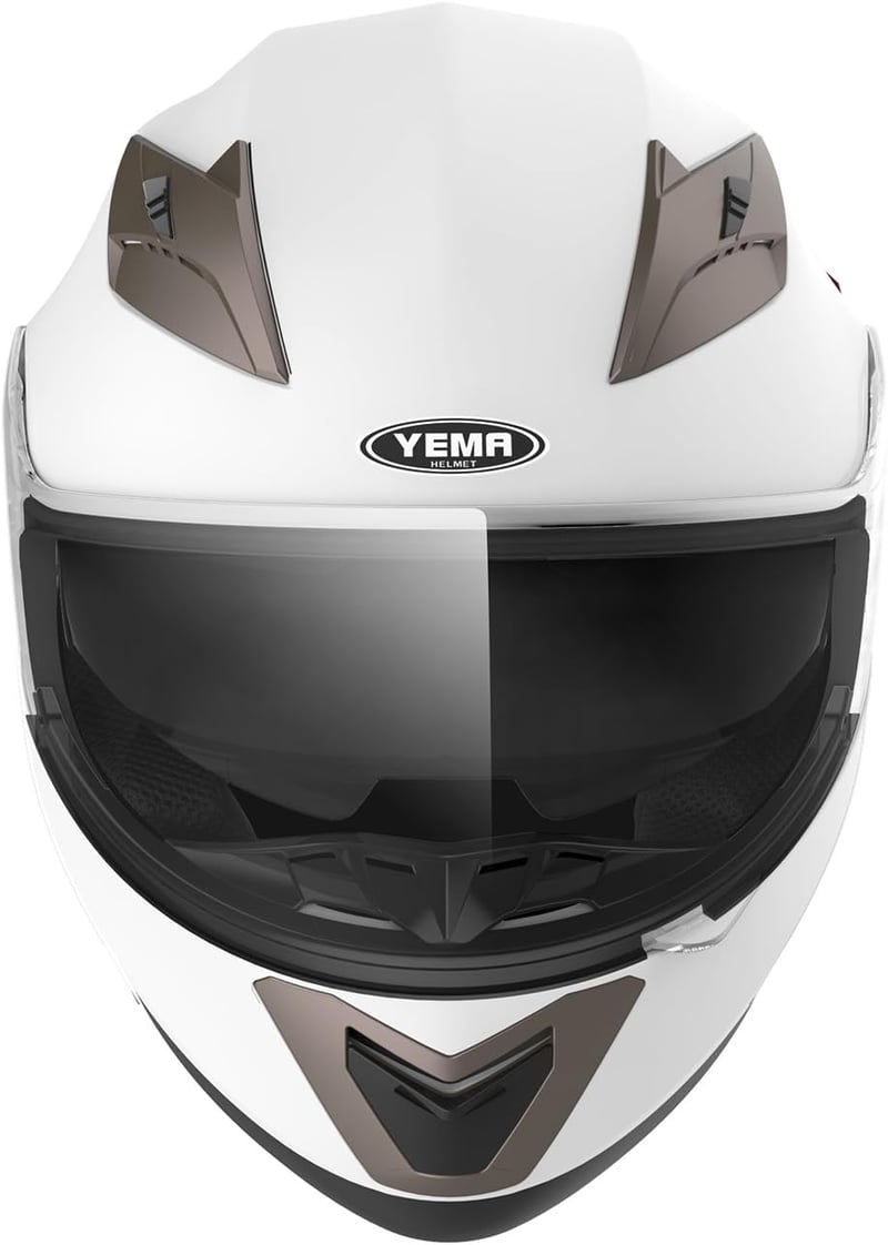 YEMA YM-829 Fehér Bukósisak Dupla Plexivel - ECE Minősített, XL Méret