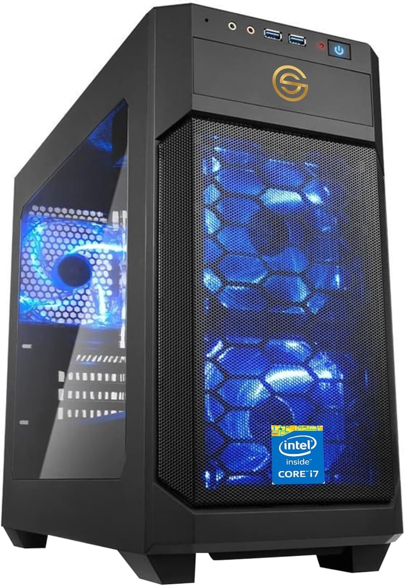 SG Intel i7 asztali számítógép 16GB RAM-mal, 512GB SSD + 512GB HDD, Windows 11 Pro, Wi-Fi