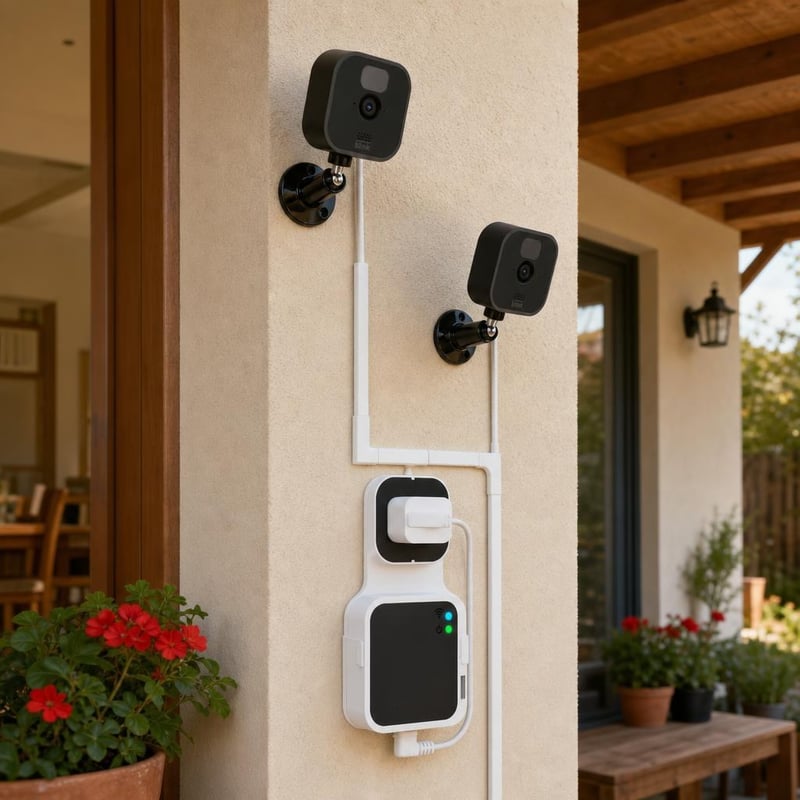 Uredan kutak za Blink kamere: 2x 360° zidni nosač + Sync Module konzola + 4m kanalica