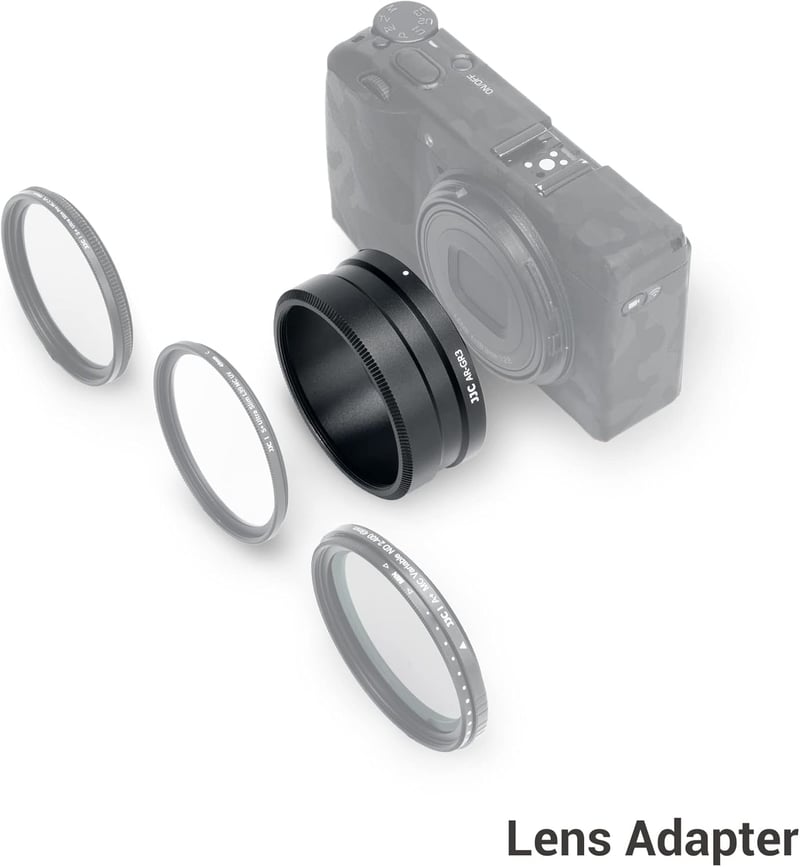 RICOH GR III JJC GA-1 Objektív Adapter Széles Látószögű Konverterhez, 49mm Szűrő Kompatibilis
