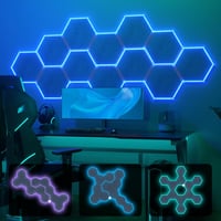 TONOR RGB Akusztikai Panel Szett 12db - 32x28x1,2cm Öntapadós Hangszigetelő Lapok Applikációval Vezérelhető Világítással - Stúdió, Podcast,  1
