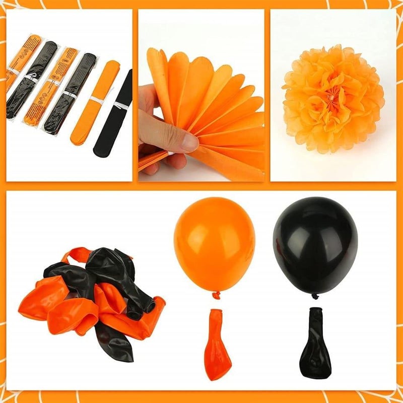 Koogel 40 részes Halloween Dekoráció Szett - Latex és Karton Elemek