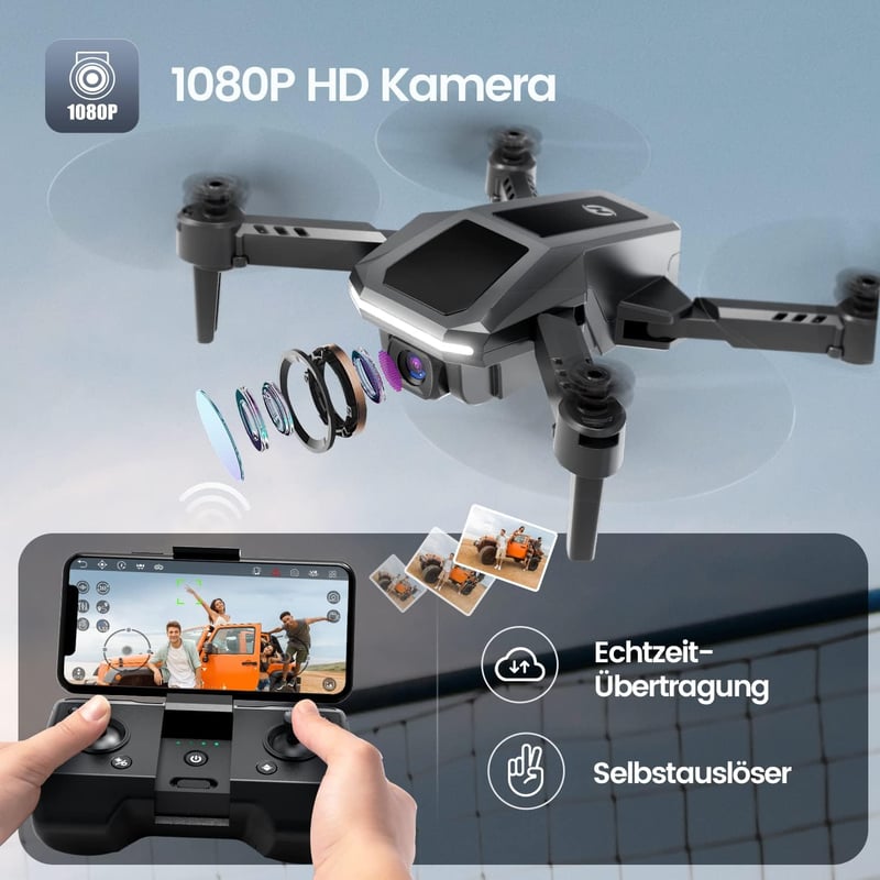 Holy Stone HS430 Összecsukható Mini Drón 1080P Kamerával, FPV Átvitel, Hosszú Repülési Idő, Magasságtartás, Kezdőknek, Gyerekeknek