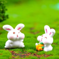 KyeeaDIY Tündérkert Mini Nyuszi Figurák - 6 db-os Kerti Dekoráció Szett 5