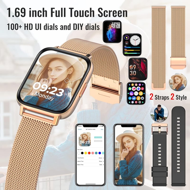 Nemheng 1.69" okosóra: Bluetooth hívás, IP67, pulzusmérő, Android/iOS