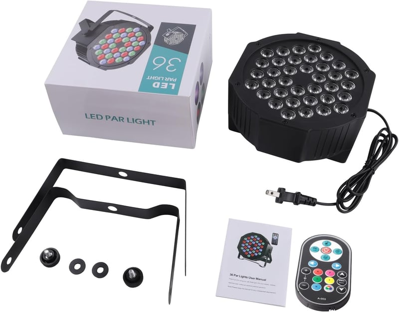 DELIBANG DMX512 RGB LED Par Lámpa Szett - 36 LED-es Diszkó Fény Távirányítóval - Színpadi Világítás Bulikhoz, Koncertekhez, Esküvőkre - 8 db