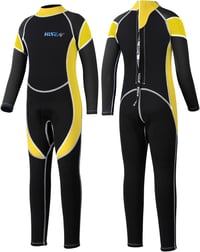 Costum de scafandru pentru copii Yikayin, neopren de 2,5 mm - Costum de înot impermeabil cu mânecă lungă și fermoar la spate, protecție UV50+ pentru înot, scufundări, surfing 1