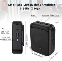 SHIDU Hordozható Hangosító Bluetooth Hangszóróval és UHF Vezeték Nélküli Mikrofonnal - 10W, 1800mAh, MP3 Lejátszás Tanároknak, Idegenvezetőknek 7