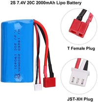 WLtoys RC terepjáró akkumulátor szett: 2db 7,4V Li-ion + USB töltő 3